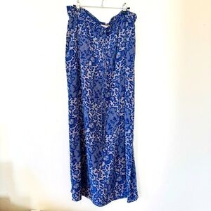 Rebecca Taylor Blue Floral Maxi Skirt Size 8